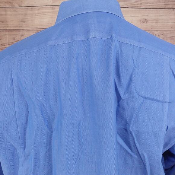 JOHN W NORDSTROM TRADITIONAL FIT BUTTON UP DRESS SHIRT 16 35 BLUE - Picture 5 of 7